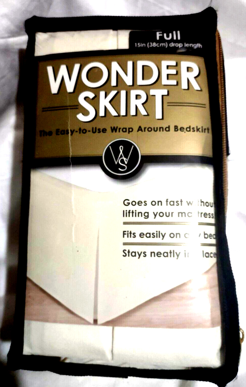 Wonder Wrap-Around Bed Skirt Full Size NIP 15in (38cm) Drop Levinsohn Textiles