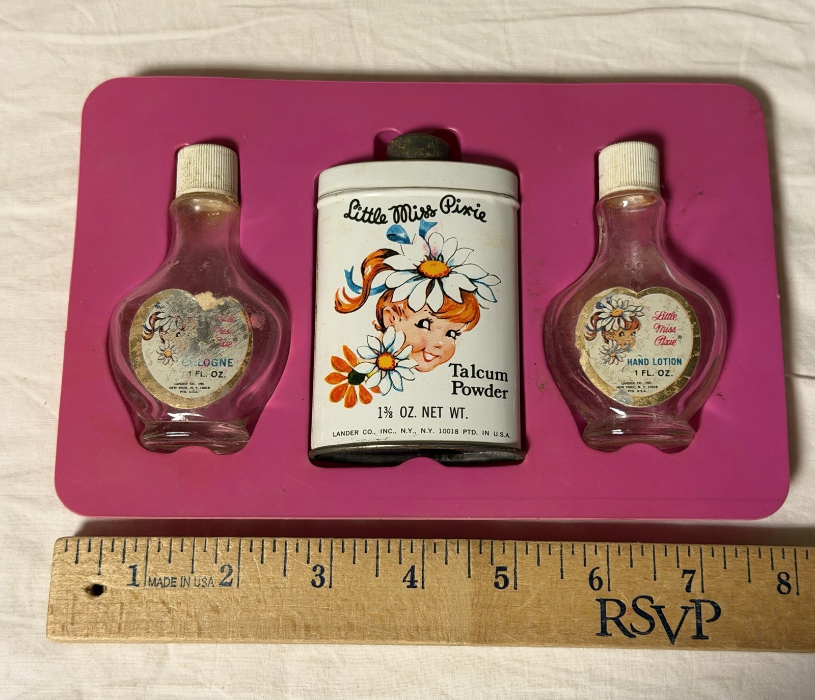 Vintage Little Miss Pixie Childs Gift Set Powder Lotion Cologne Lander Co. NY
