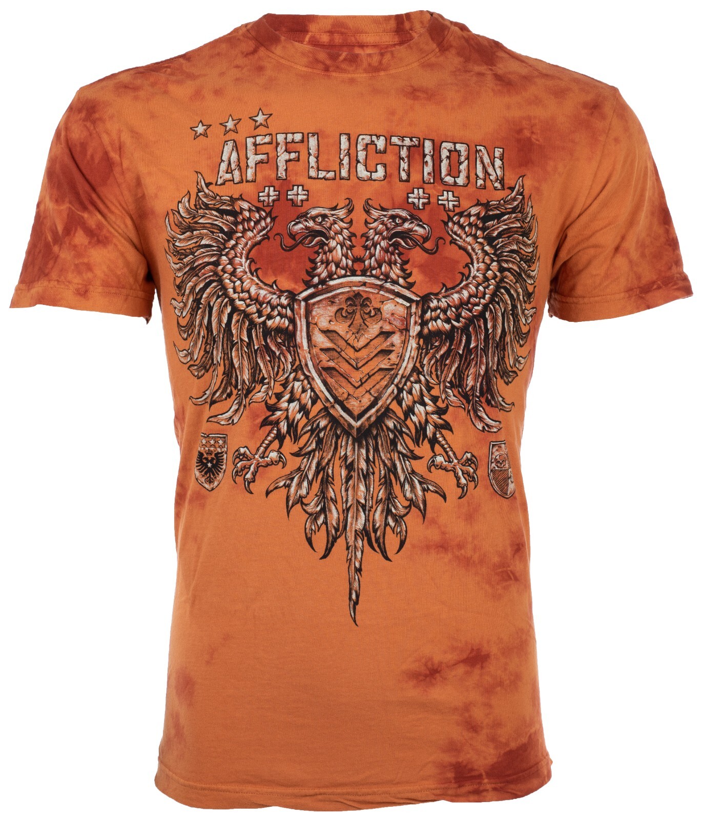 Affliction Value Chalkboard Eagle Orange Slim Fit Y2K T-Shirt