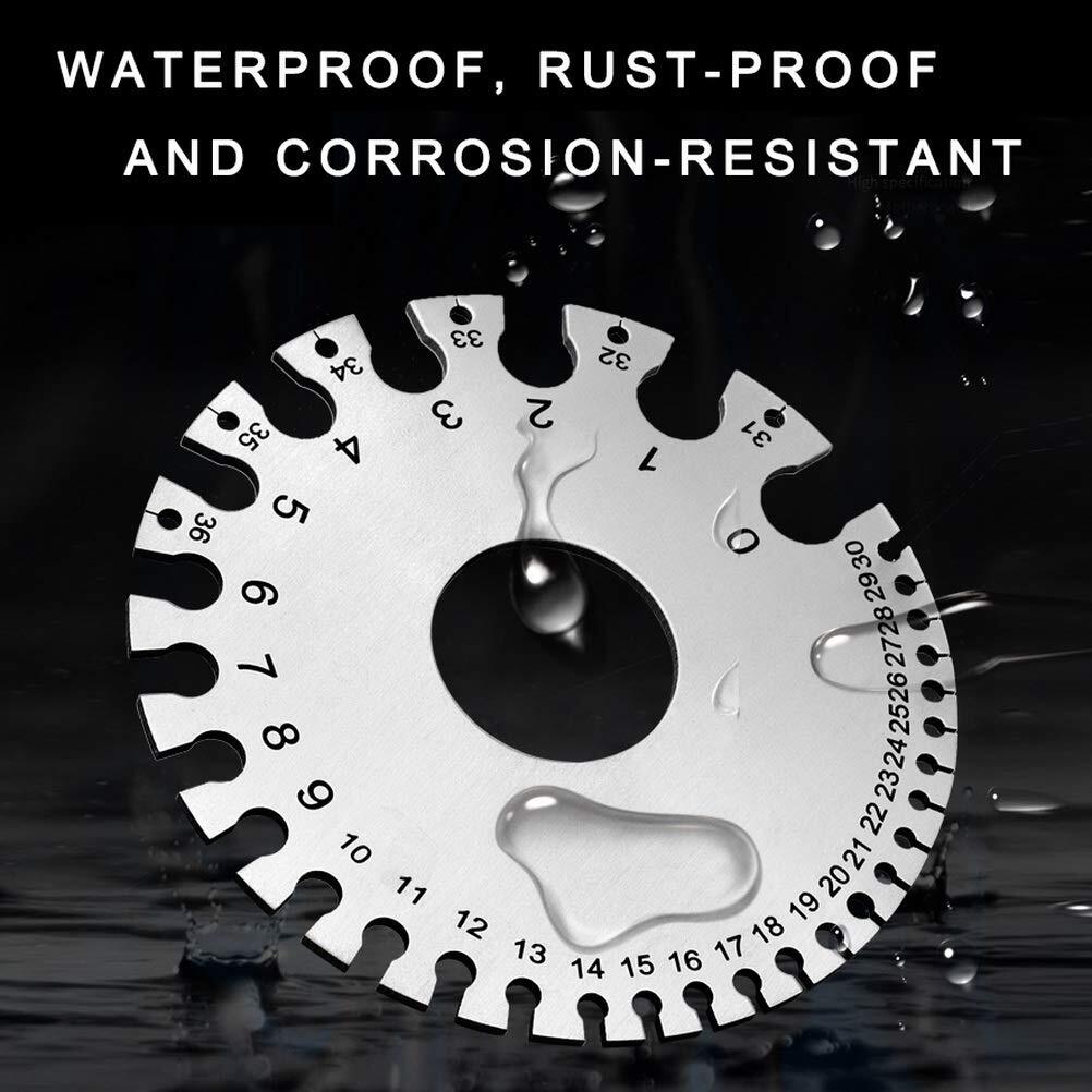 2PCS Sheet Metal Gauge Thickness Gage Wire Gauge Round Measuring Tool Stainless