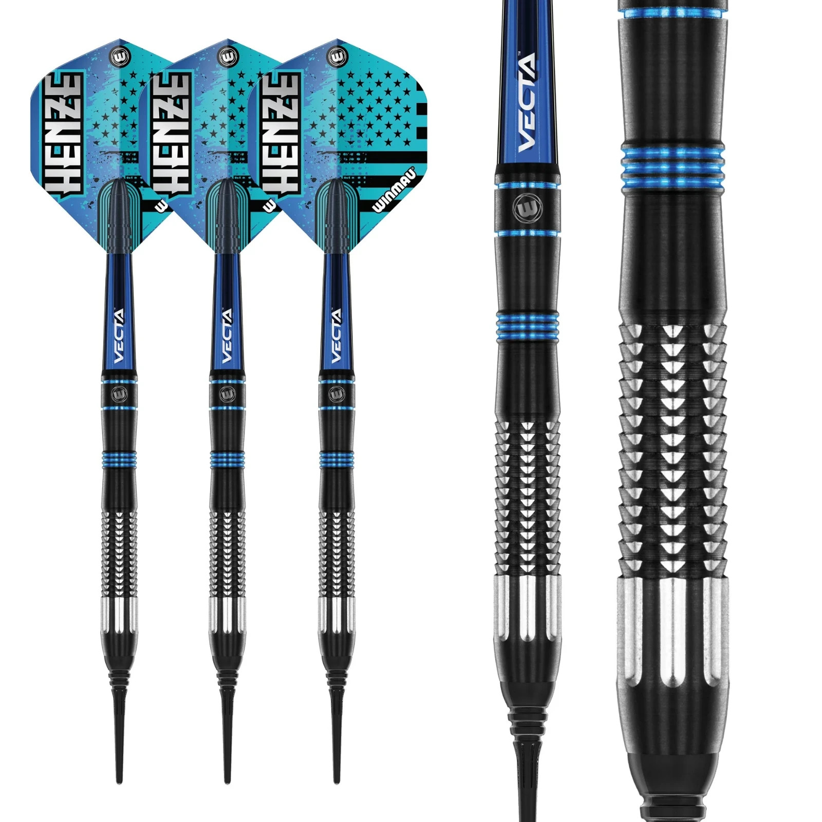 WINMAU RICK HENZE SOFT TIP DARTS 21 GRAM 90% TUNGSTEN SHIP FREE FREE BONUS #2718