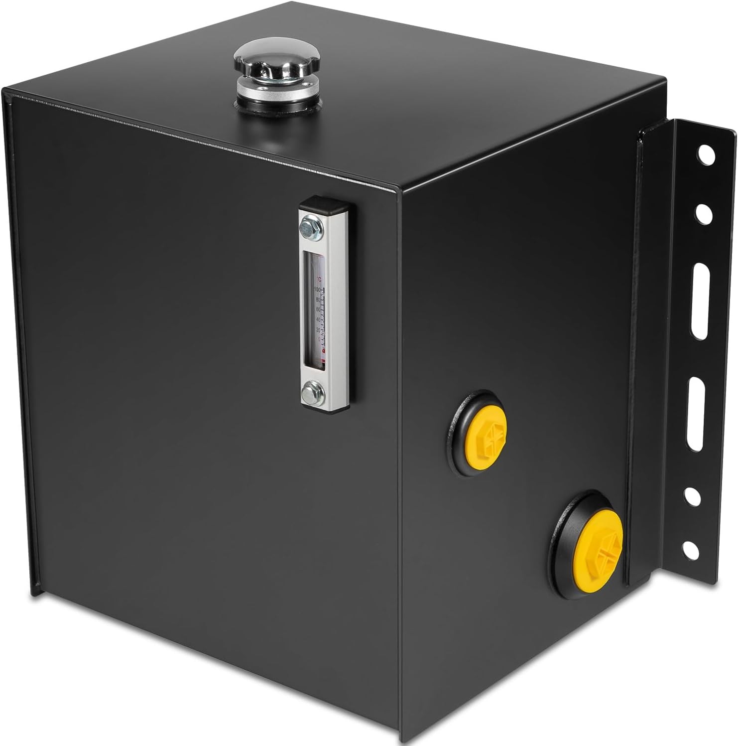15-Gallon Hydraulic Fluid Reservoir Tank, Side Vertical Mount, w/Temp Gauge