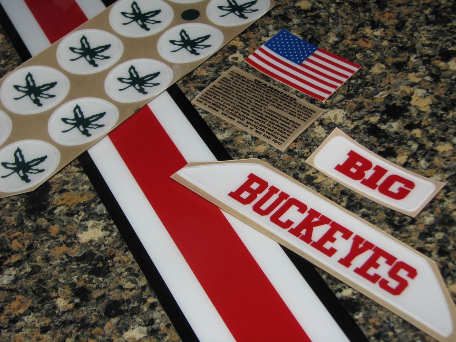 OHIO STATE OSU BUCKEYES Football Helmet Decals One (1) Set Full Size 3M 20MIL