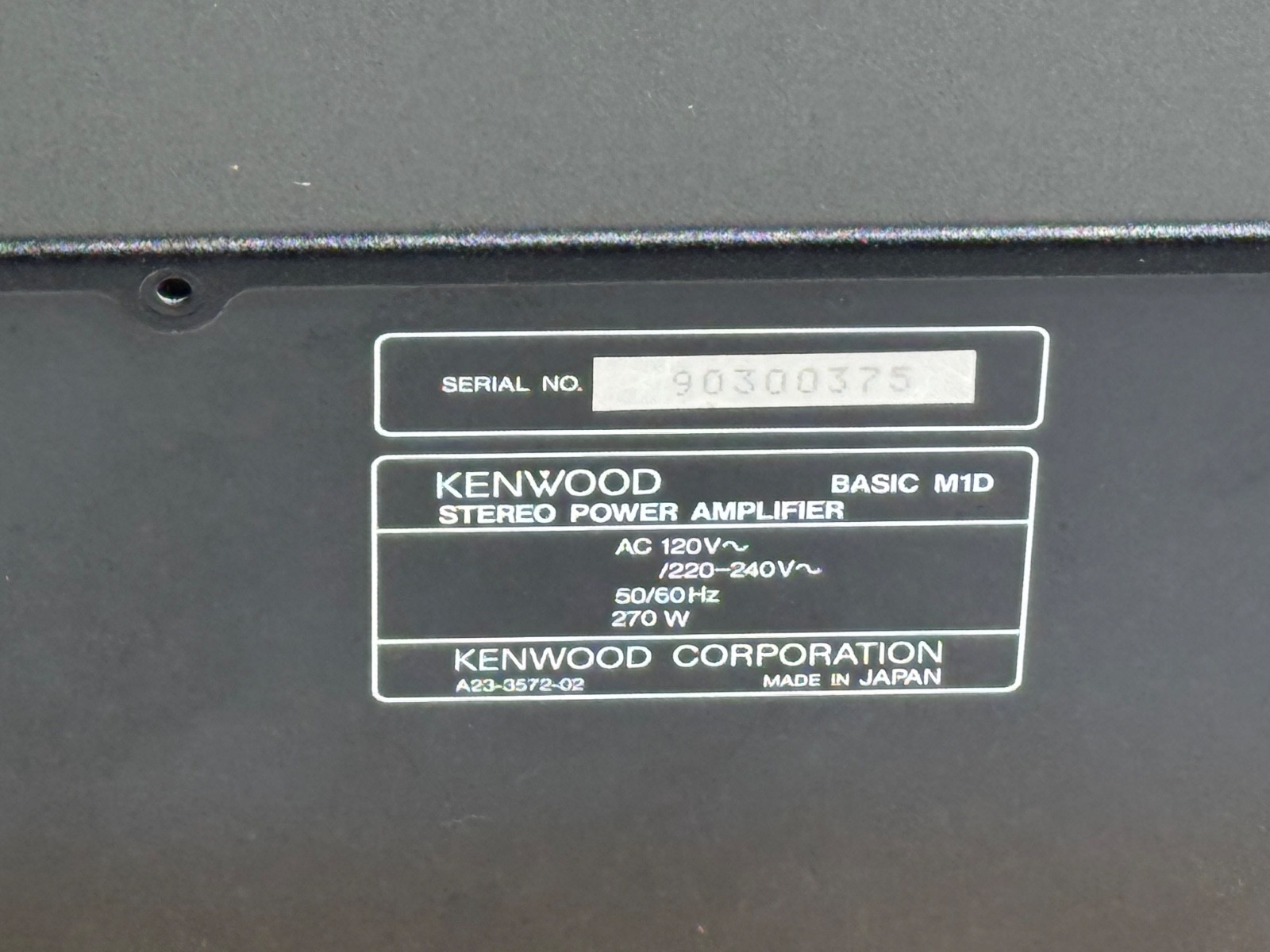 Vintage Kenwood M1D Stereo Power Amplifier | Does Not Work | For Parts or Repair