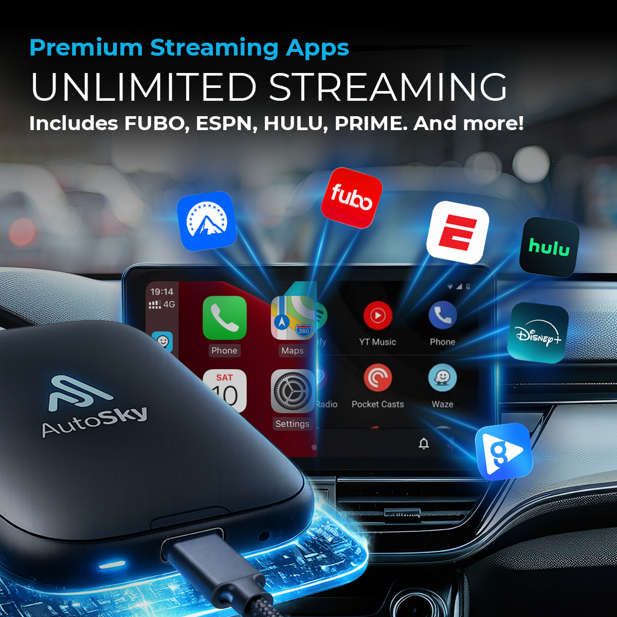 Wireless CarPlay AI Box | Android Auto | Netflix YouTube & More