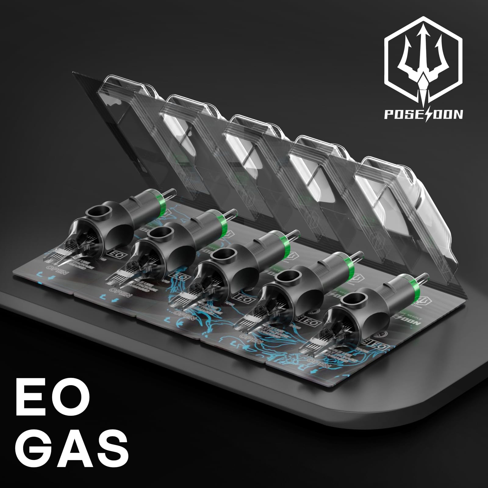 POSEIDON 50PCS Tattoo Cartridge Needles Assorted Mixed Size #12 Round Liner S...