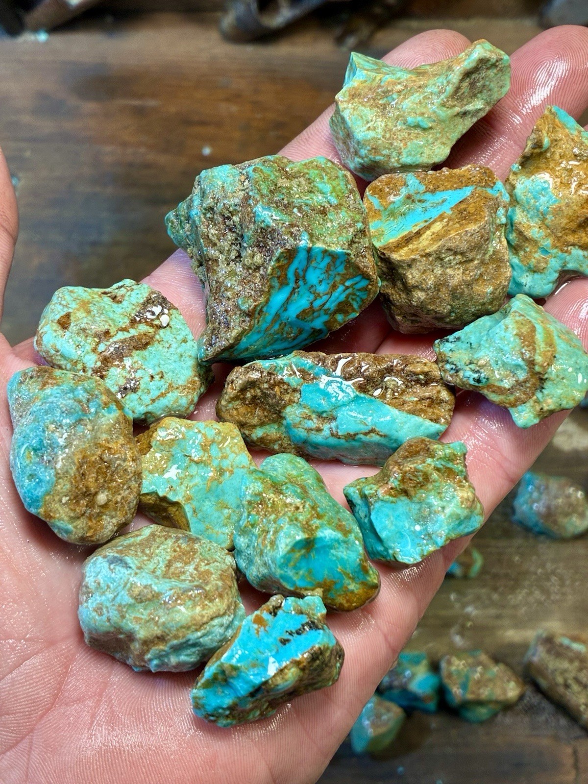 Turquoise Mountain - Kingman Blue Turquoise in Classic Red Matrix. 1 Lb.