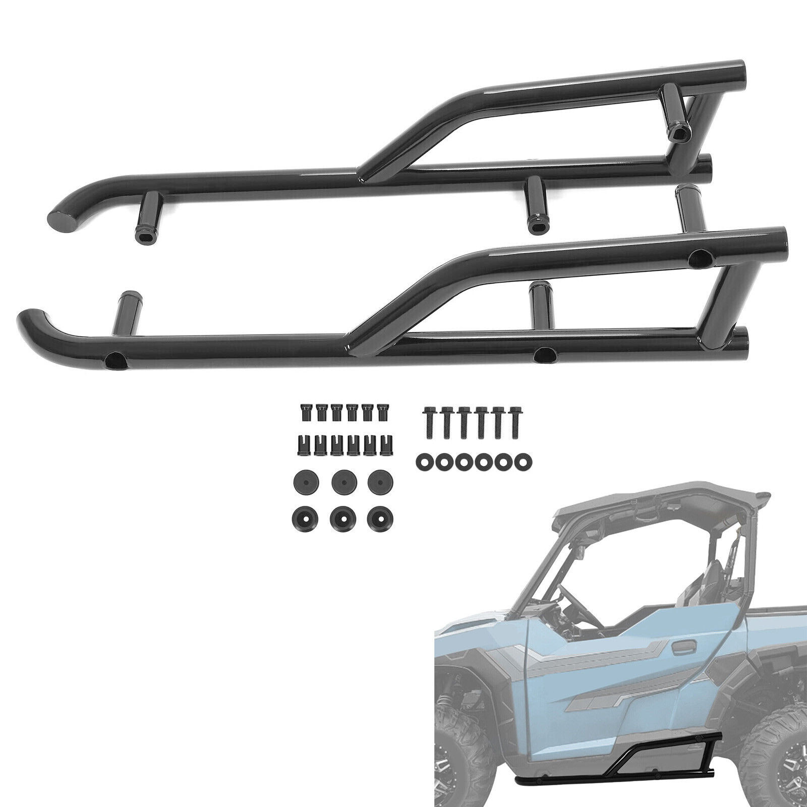 2-Seat Extreme Kick Out Nerf Bars Rock Slider Fit Polaris General 1000 2016-2025