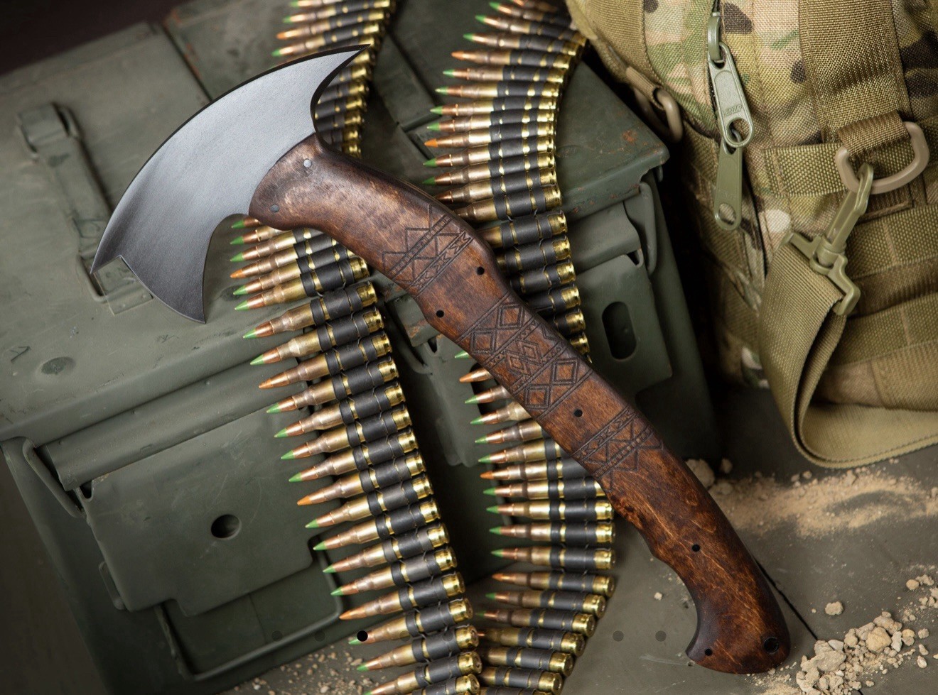 Set of 2 CUSTOM HANDMADE 15" REPLICA WINKLER RnD Tomahawk HUNTING/THROWING AXE