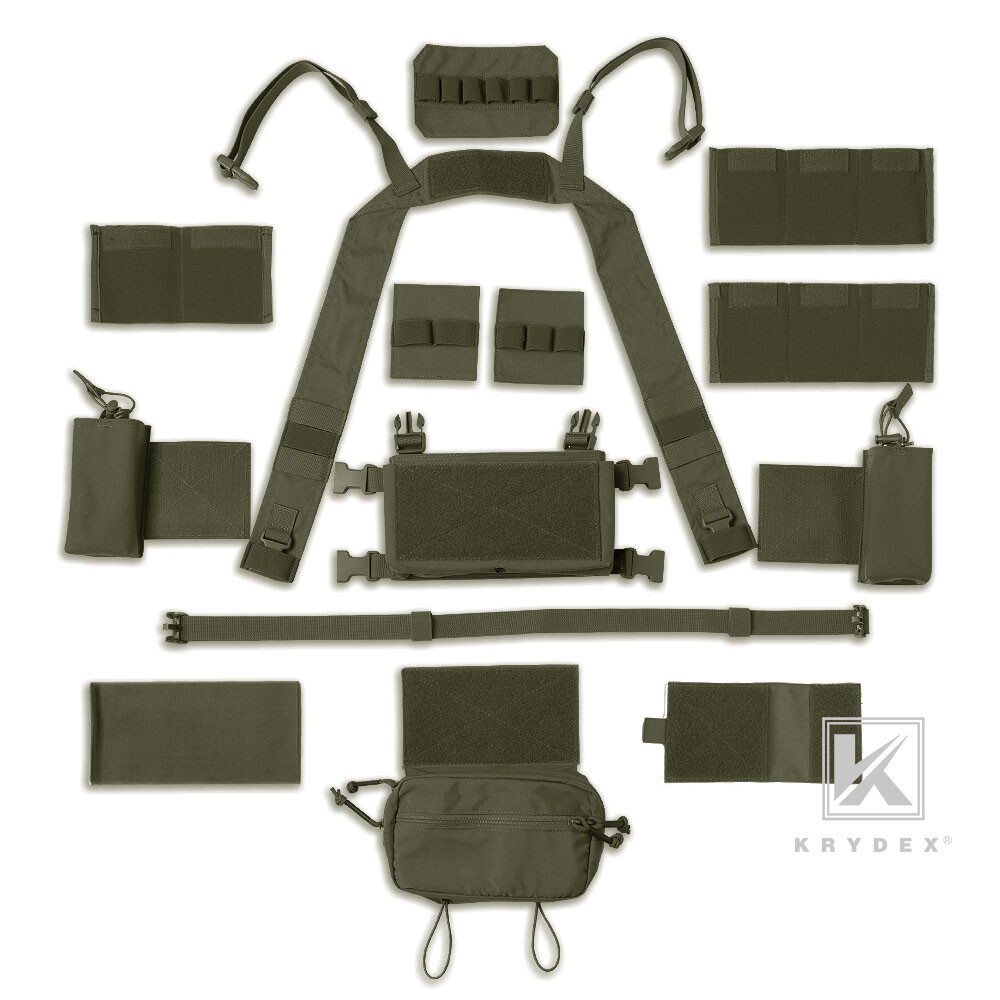 KRYDEX MK3 Micro Fight Chassis Chest Rig Modular Tactical Carrier with Mag Pouch
