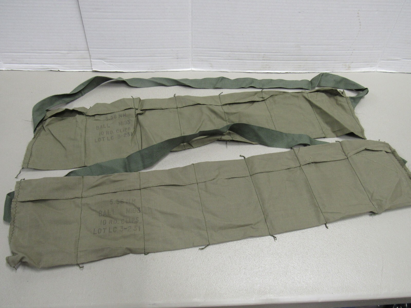 US VIETNAM ERA 7 POCKET AMMO BANDOLIER 1974 DATED UNISSUED US ARMY USMC 223