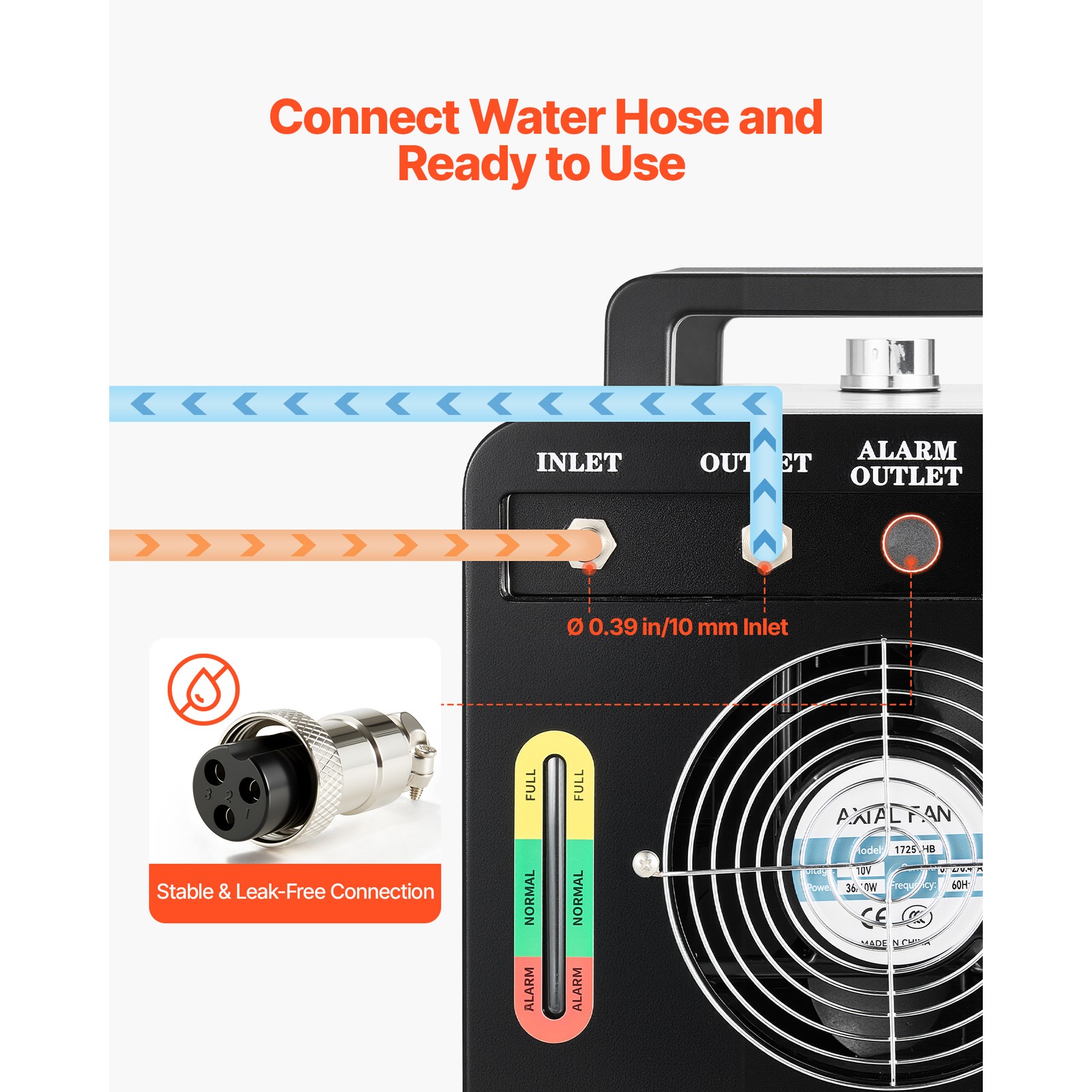 Uimoso Industrial Water Chiller 5460BTU/h Cooling System with Compressor 4.2 GPM