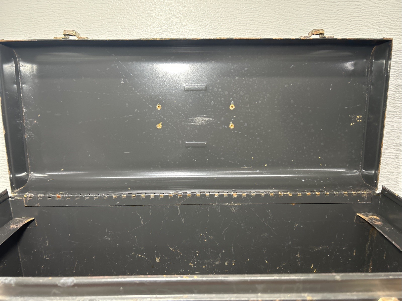 Vintage Sears Craftsman Gray Metal Tool Box Nice Patina 20”L x 8”W x 9"H w/Tray