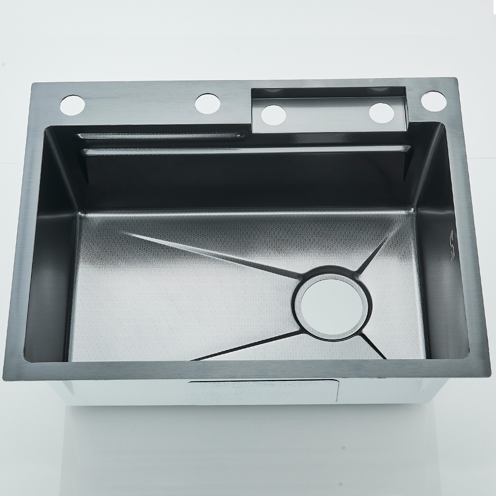 Stainless steel Kitchen Sink with Faucet 23.6 inch Large Single Bowl Top mounted