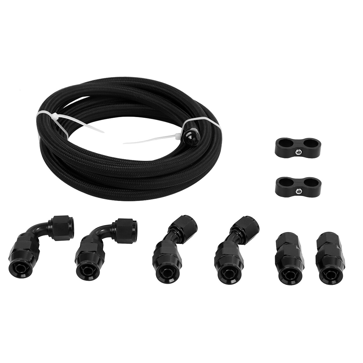 Nylon PTFE Fuel Line Hose Fittings Kit 4AN 6AN 8AN 10AN E85 Braided 10FT 20FT