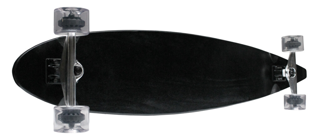 MOOSE Longboard 9 x 47.75 Black COMPLETE Longboards 70MM CLEAR WHEELS