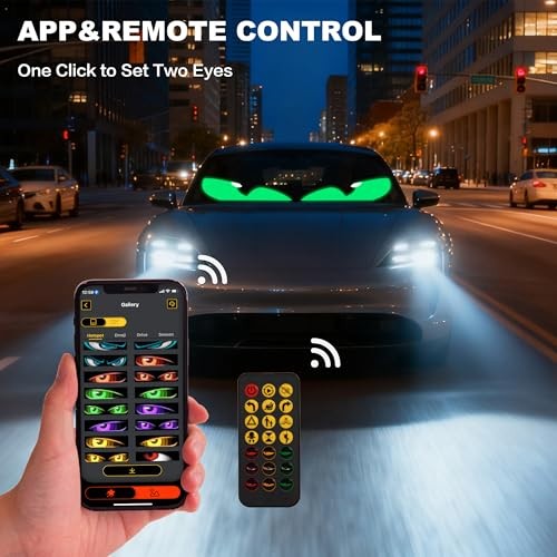 Devil Eyes LED Sign 2-Pack, Programmable LED Car Windshield 23.4×4.7 inch-2 PCS