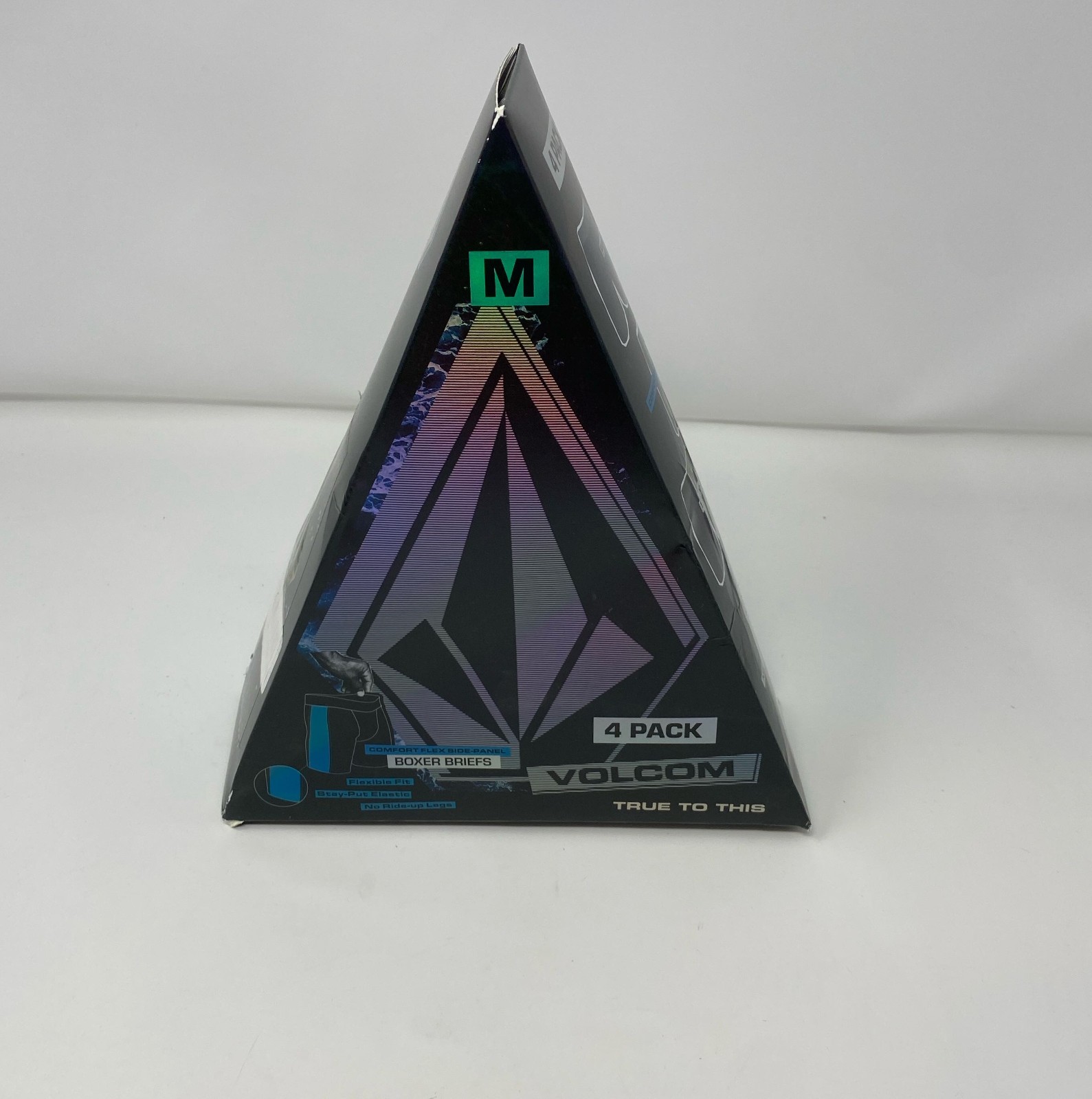 Volcom Men’s Boxer Briefs 4-Pack - Purple/Green/Blue Multi, Size M