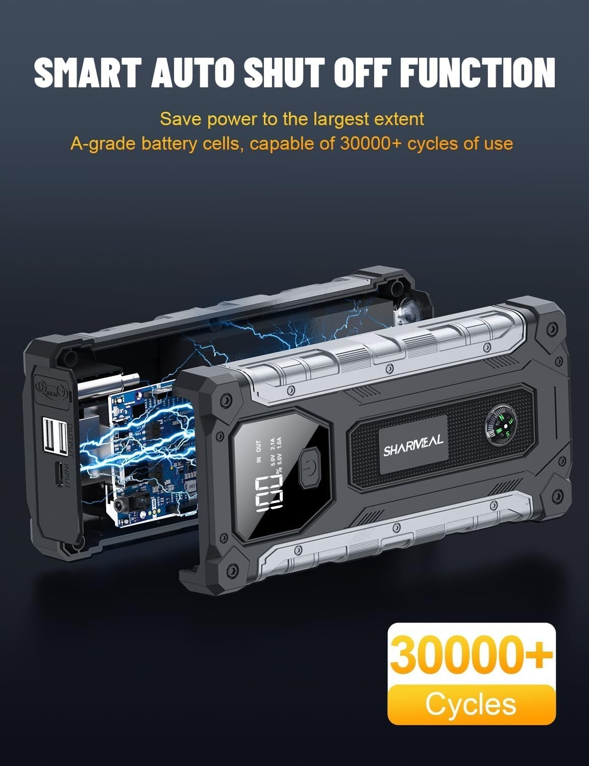 Car Jump Starter 3000A Jump Starter Battery Pack for Up to9.0L Gas7.0L Diesel