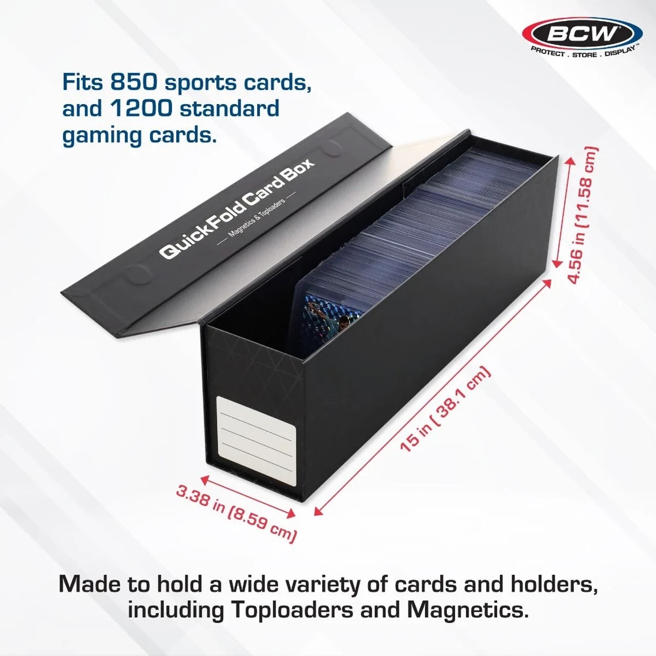BCW QuickFold Card Box Holds Toploaded & Magnetic Cards 3ct Pack FREE SHIP