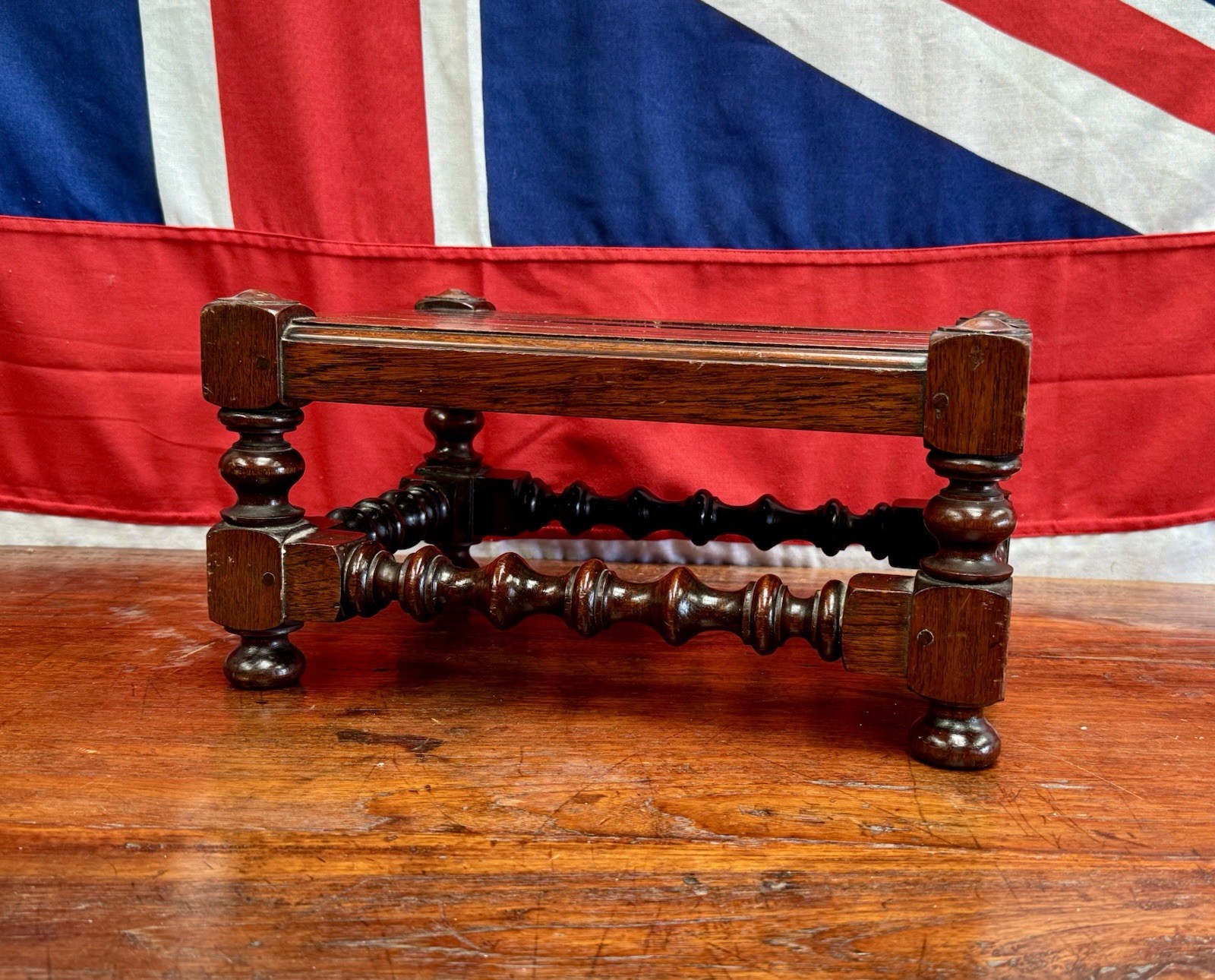 Handcrafted Royal Navy Footstool from Salvaged Timber off HMS Britannia