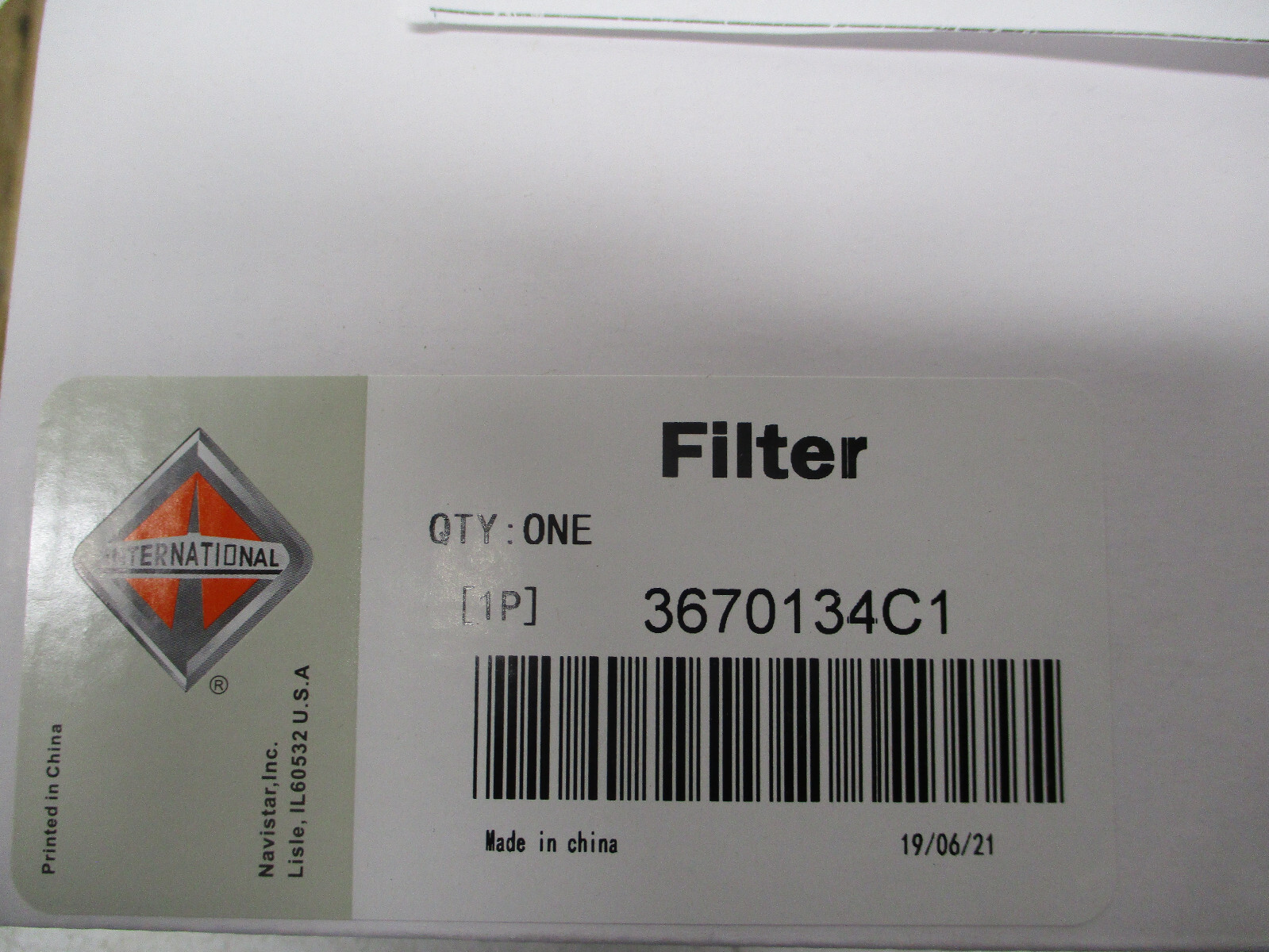 3670134C1 INTERNATIONAL A/C RECEIVER DRYER GENUINE INTL OEM A/C FILTER DRYER