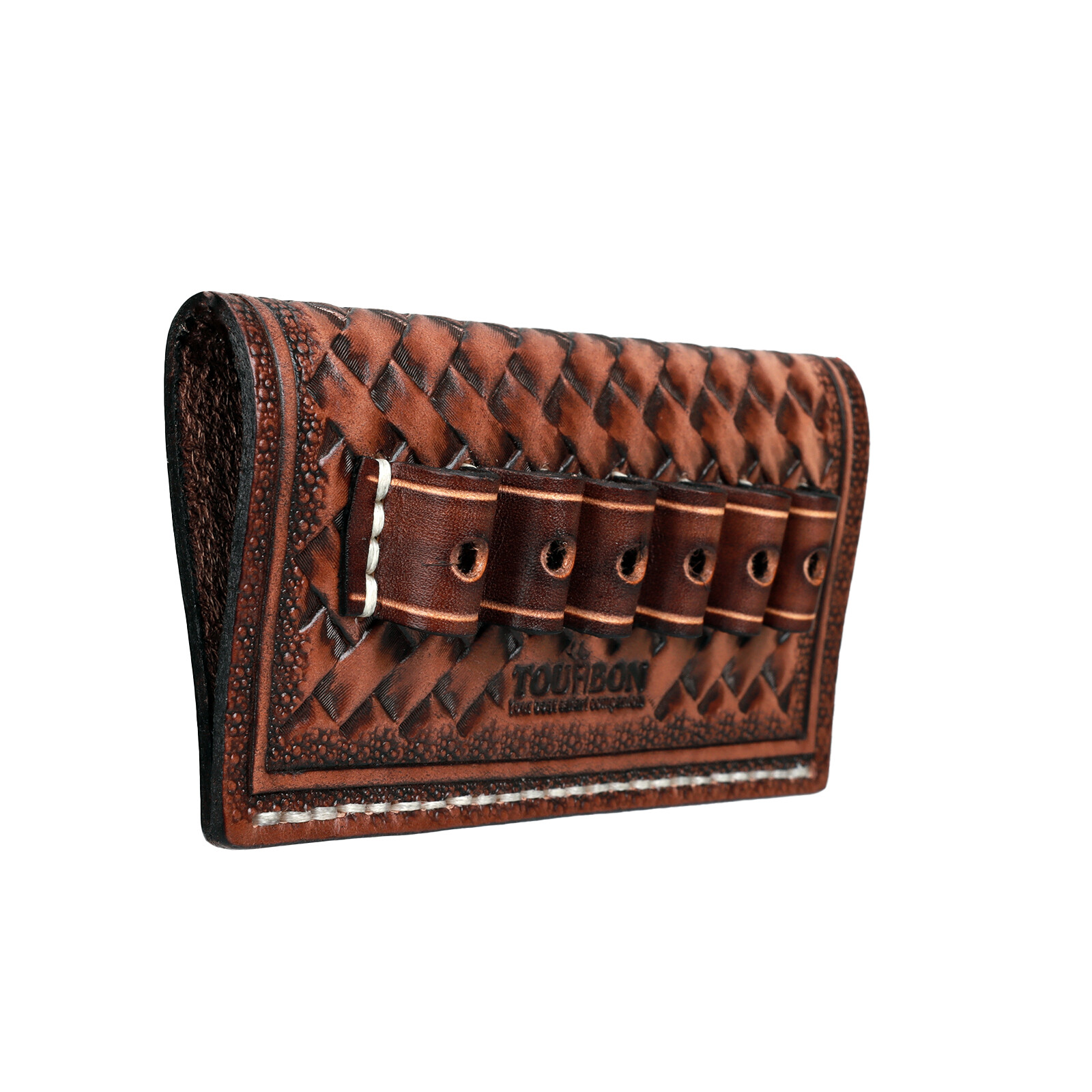 TOURBON 6 Rounds Leather .38/.357/44 Mag Rifle Ammo Belt Holster Slide Gift US