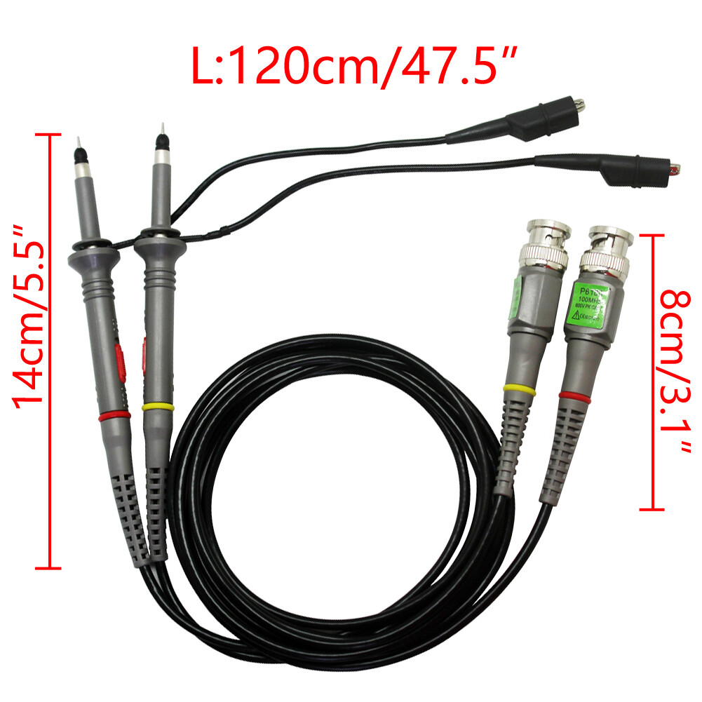 2 of x1 x10 switchable 100MHZ Oscilloscope probes 4 HP Tektronix RIGOL OWON 600V