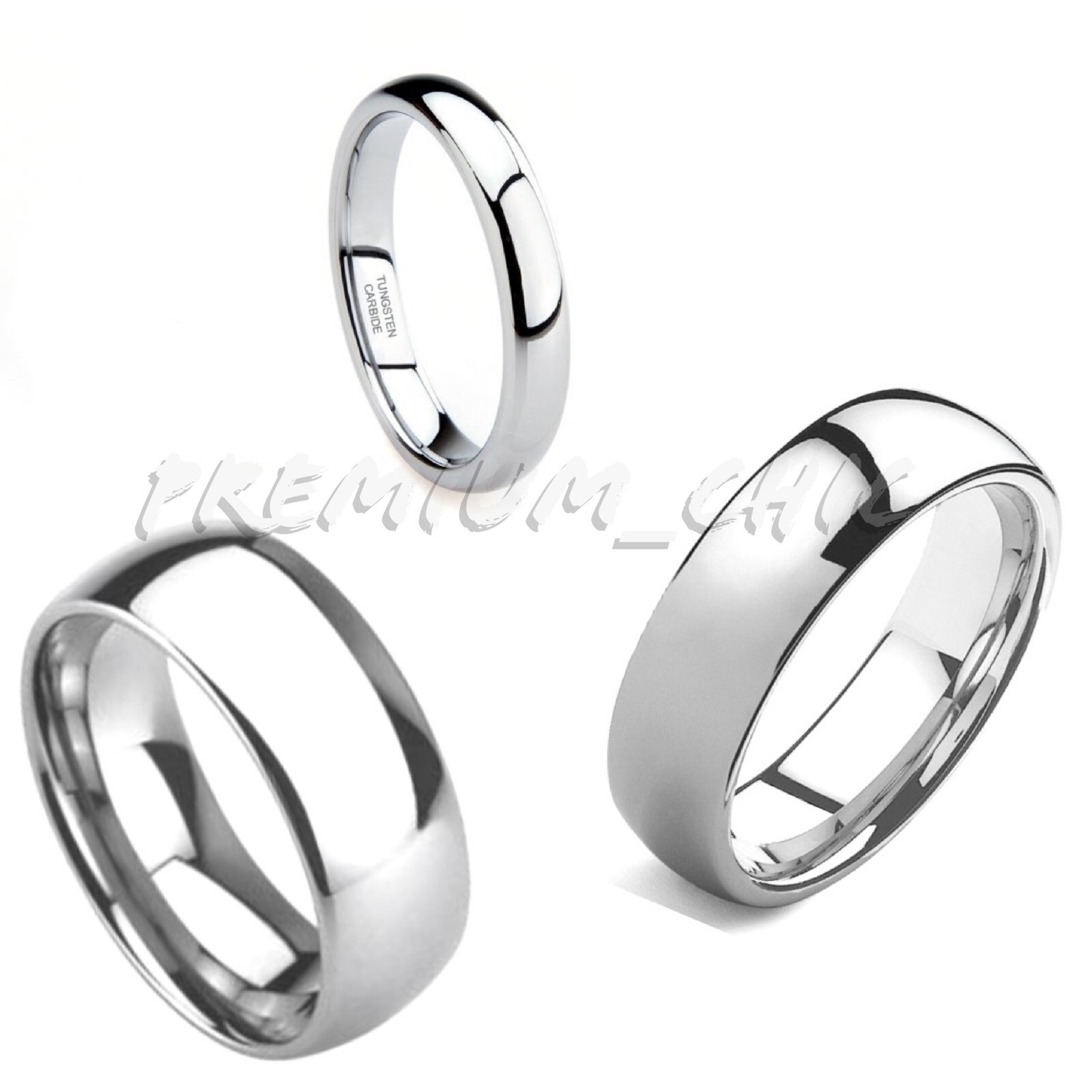 Tungsten Carbide Silver Color Wedding Band Mens Womens Engagement Bridal Ring