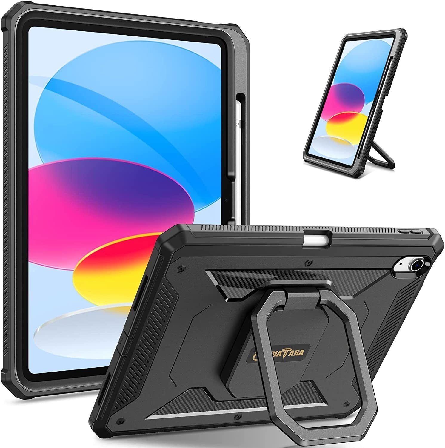 Shockproof Case for iPad 10th Gen 10.9" (2022) Rotating Grip Stand Rugged Cover