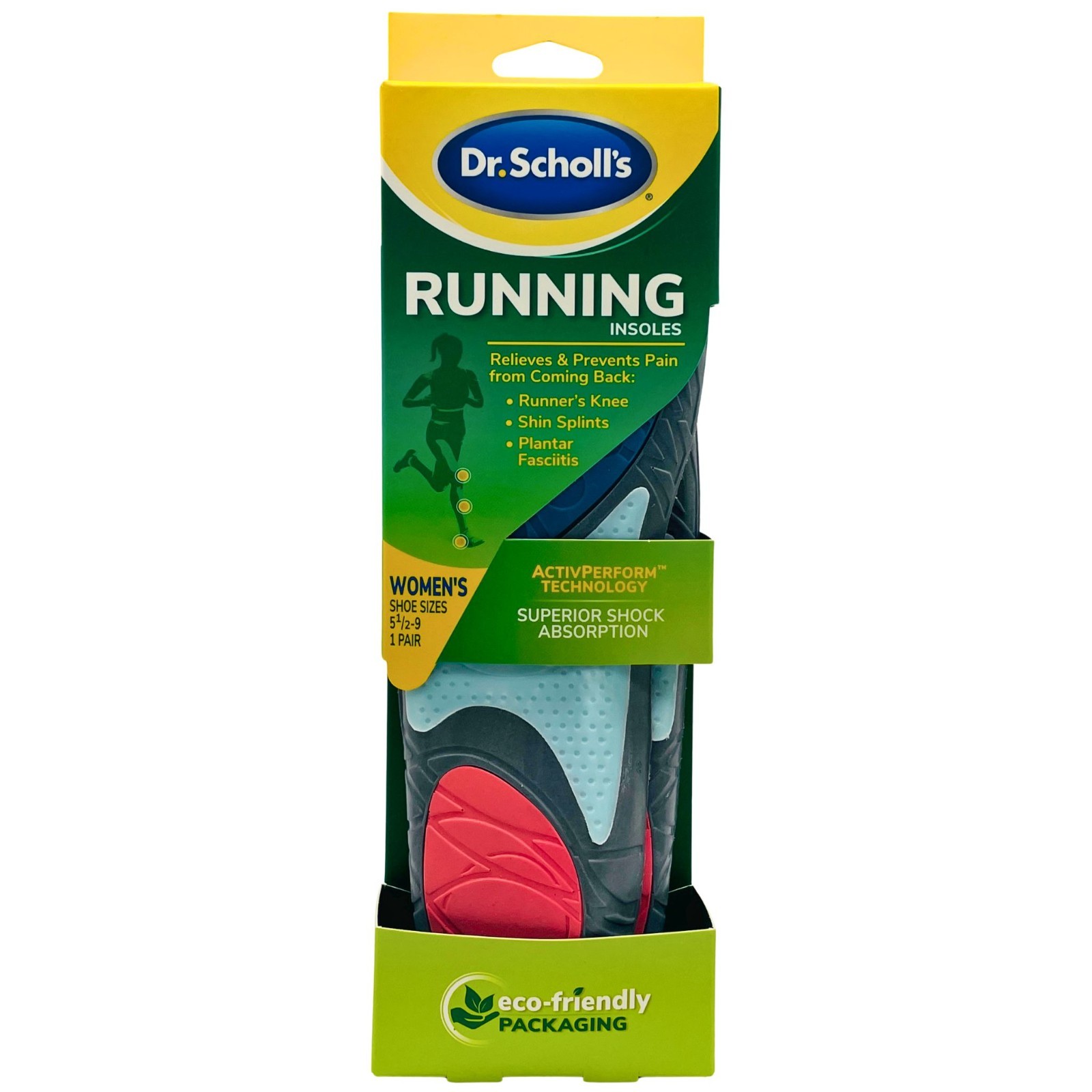 Dr. Scholl’s Running Insoles Women’s Sizes 5.5–9 – 1 Pair – New