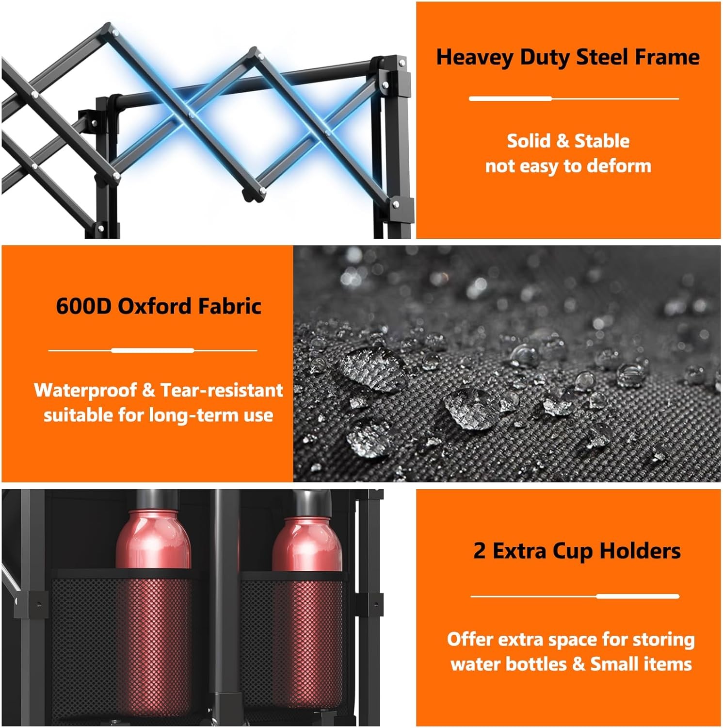 Wagons Carts Foldable, Lightweight Portable Utility Shopping Cart with Wheels, F