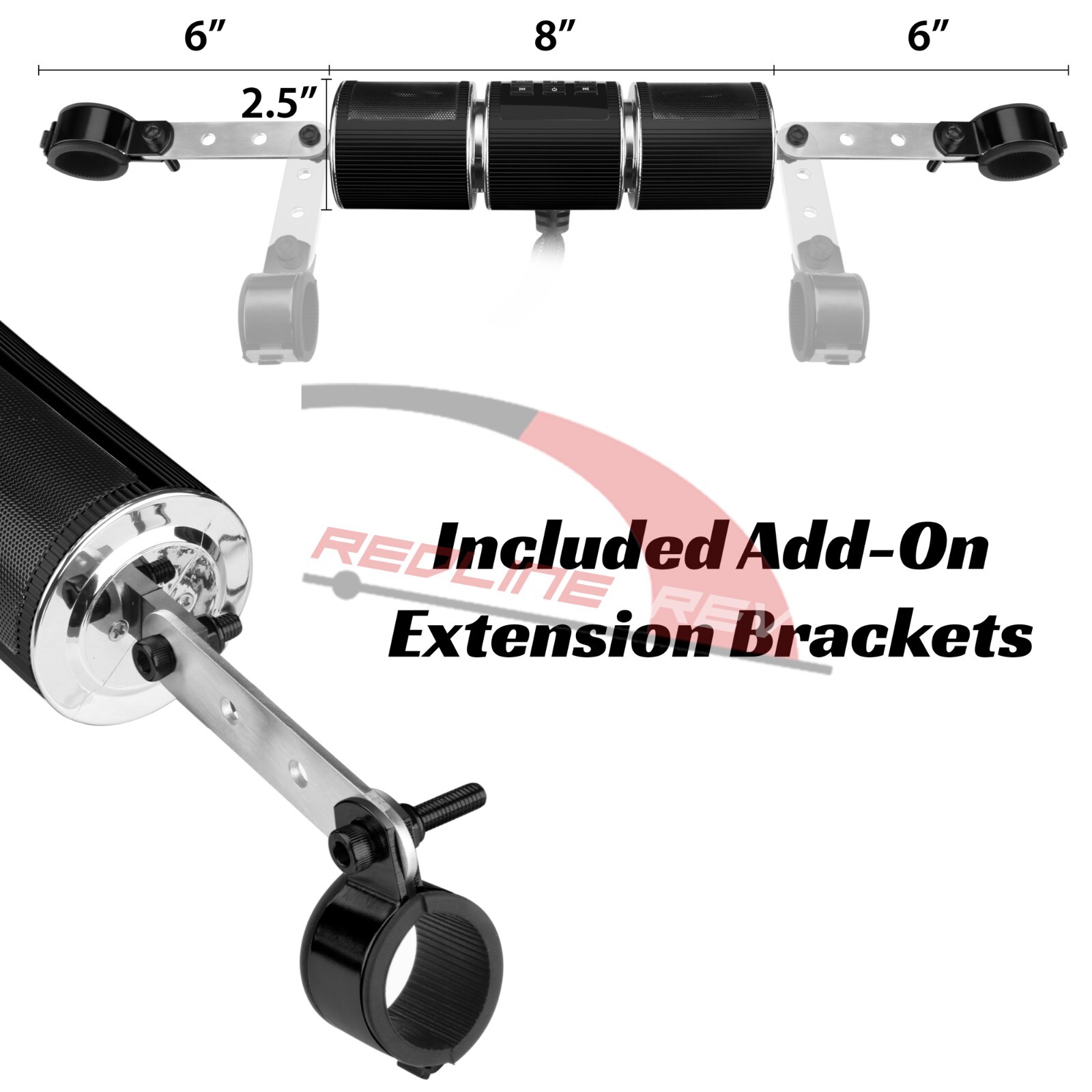 Motorcycle Stereo Speakers Audio System Bluetooth Amplifier Radio USB Waterproof