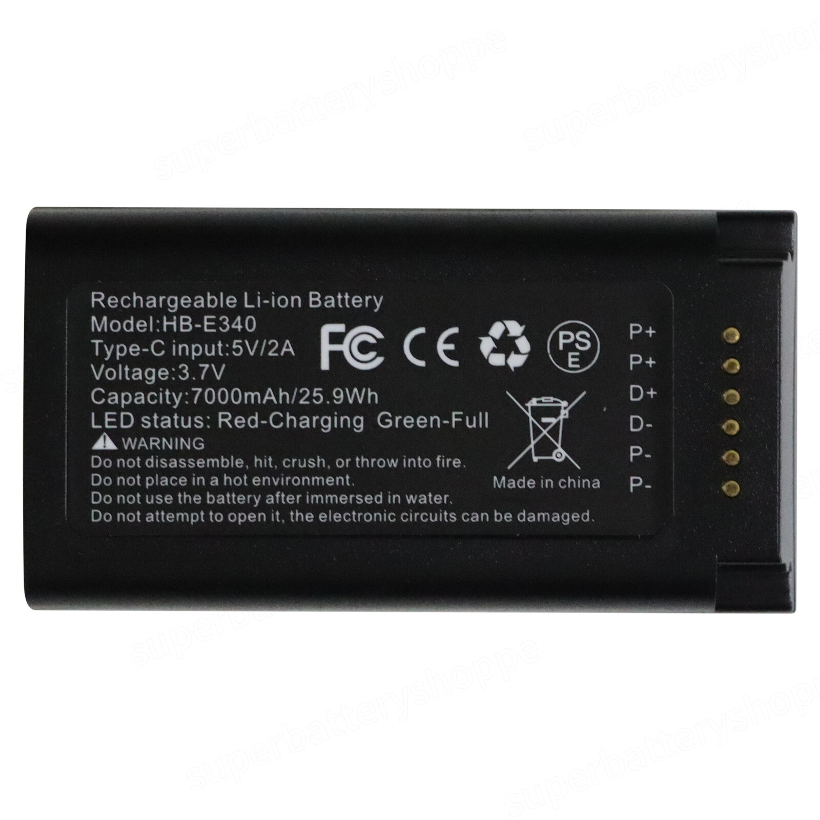 For Eufy Rechargeable Battery Pack Backup with USB-C for Video Doorbell E340