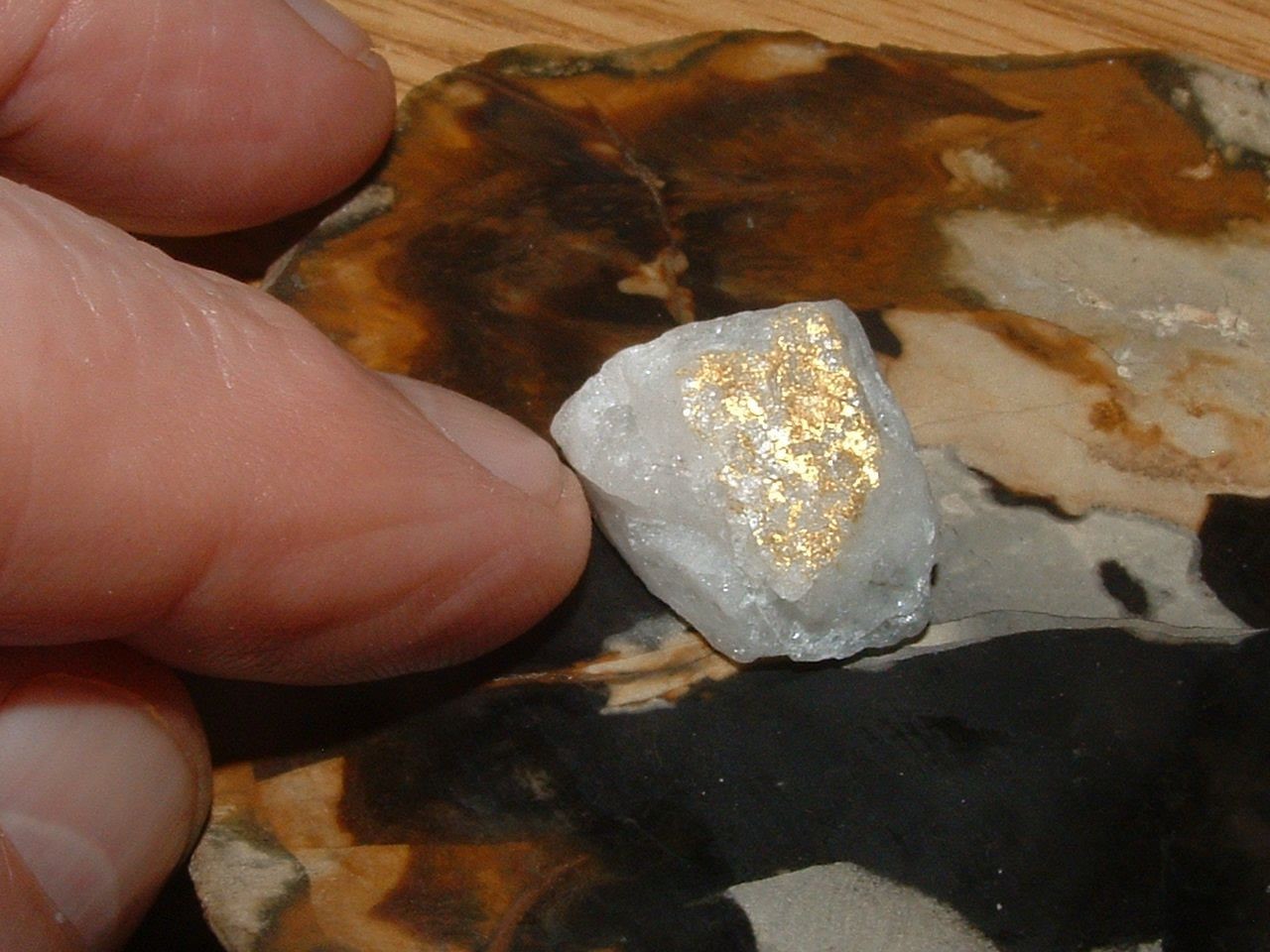 CALIFORNIA GOLD QUARTZ SPECIMEN 5.2 GRAM GOLD IN QUARTZ