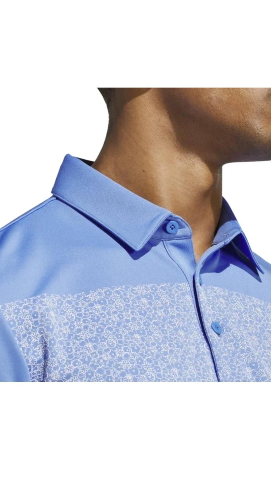 Adidas Men’s Golf Polo Shirt Size L Large Blue Moisture Wicking