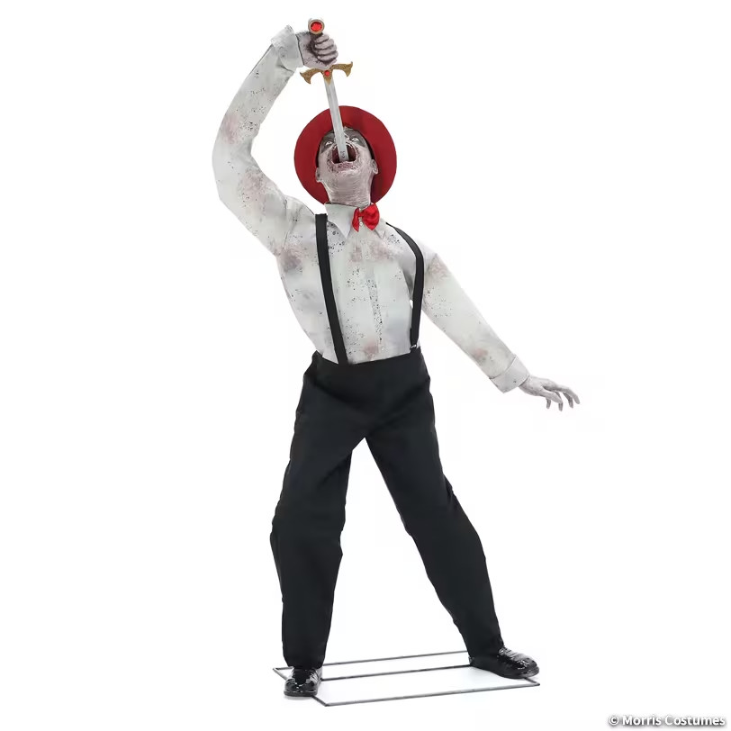 Life Size 72" Animated Sword Swallower Freak Show Halloween Animatronic Prop