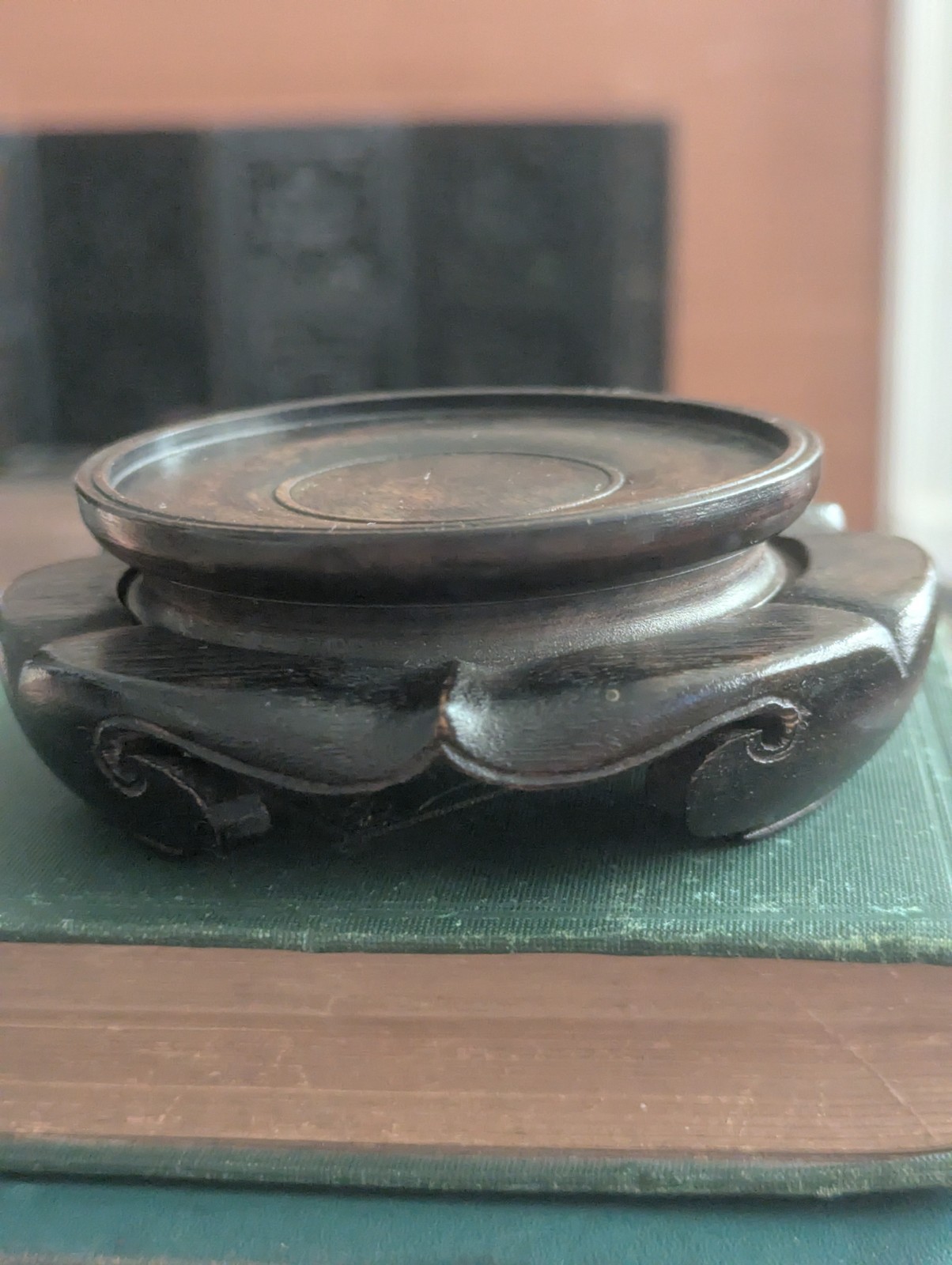 Vintage Japanese Carved Wood Display Stand Kadai for Vase or Bonsai