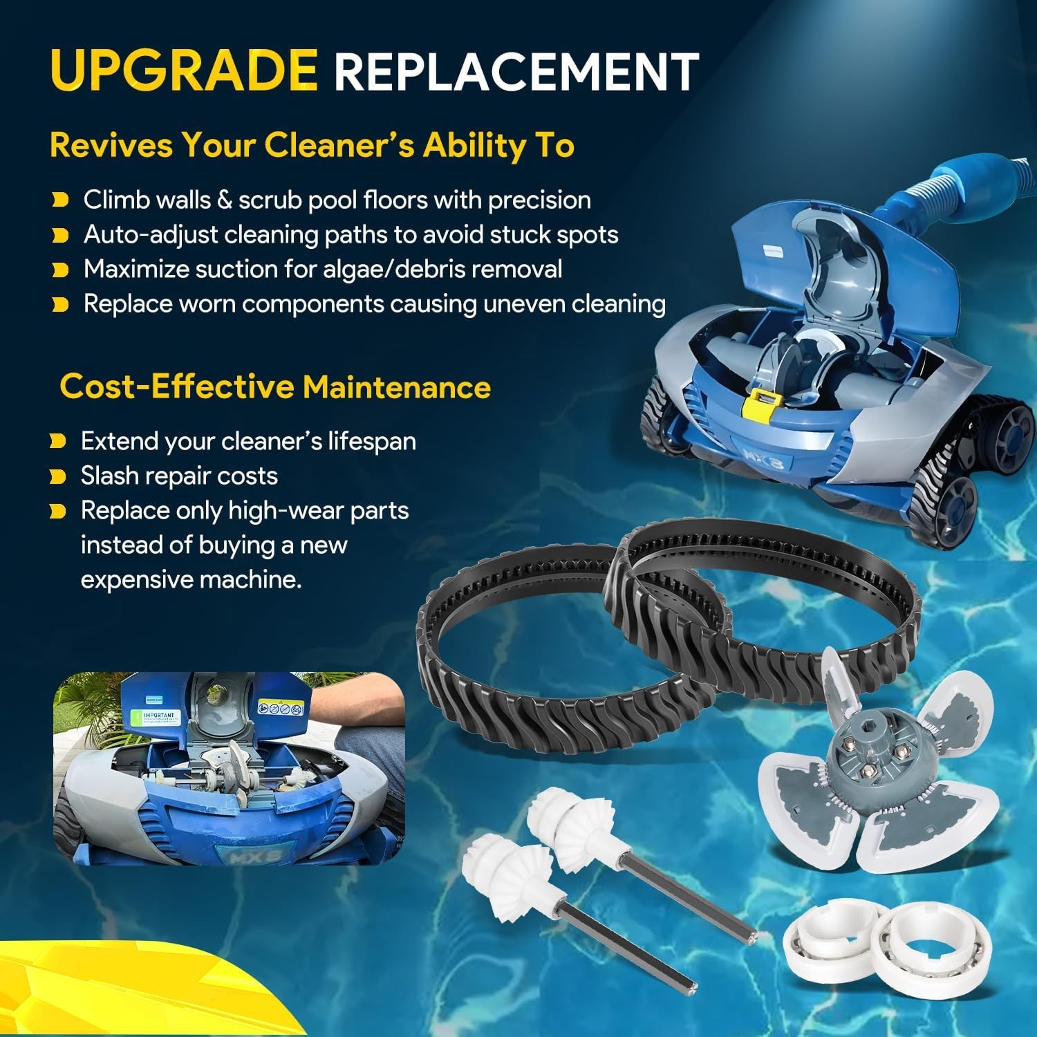 Replacement Parts Kit For Zodiac Baracuda MX8 MX6 Elite Pool Cleaner Tune Up Kit