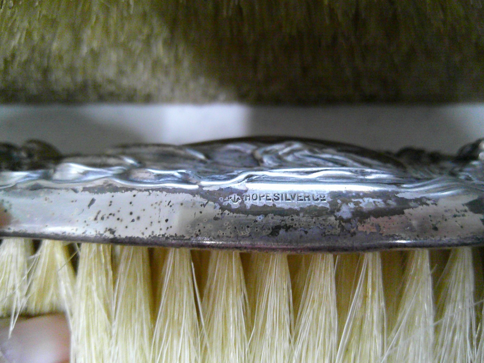 Antique 4 pc. Vanity Set Hope Silver Company marked Silver