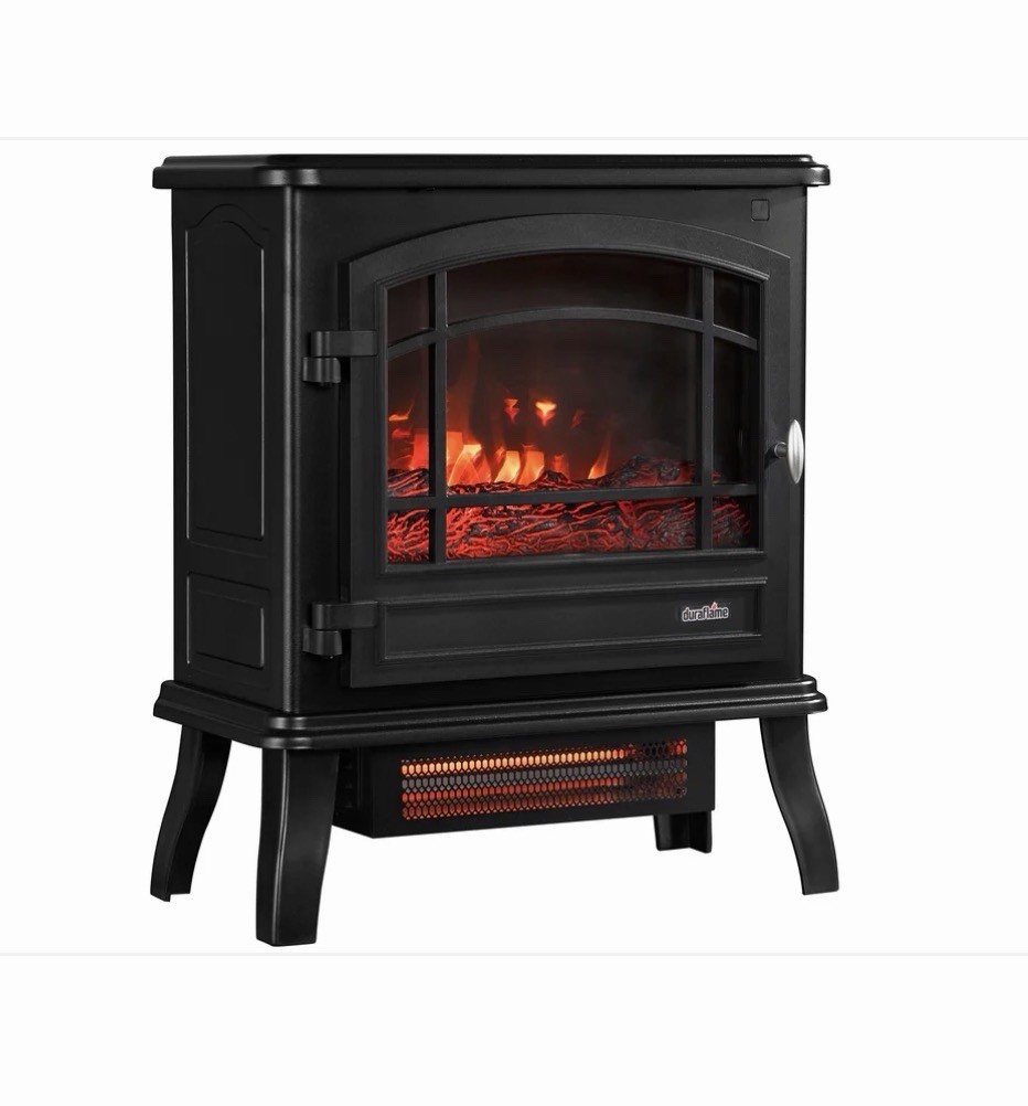 Duraflame 3D Infrared Quartz Electric Fireplace Stove Heater, Black DFI-591-01