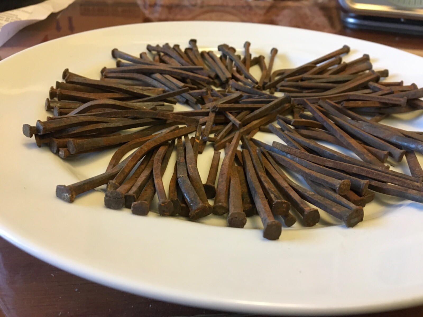 120+ OLD HAND CUT SQUARE HEAD 2 1/2” NAILS, RUSTY 1800’S 1900’S No25