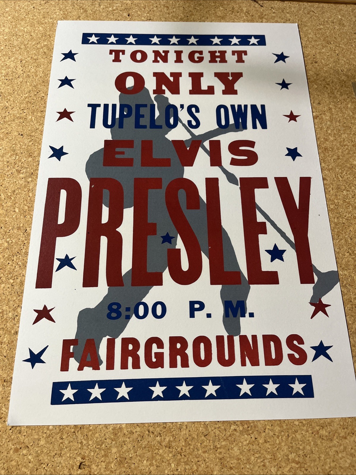 Elvis Presley 1957 Tupelo Mississippi Cardstock Concert Poster 12"x18"