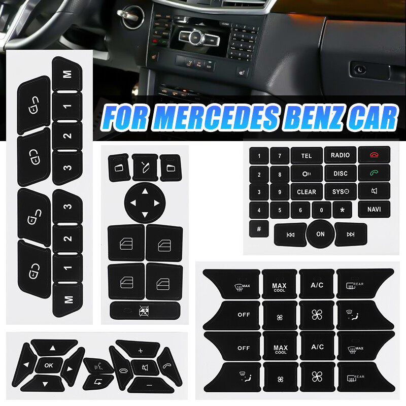 Button Repair Kit Window Switch Sticker For Mercedes Benz A B ML350 E350 2010-14