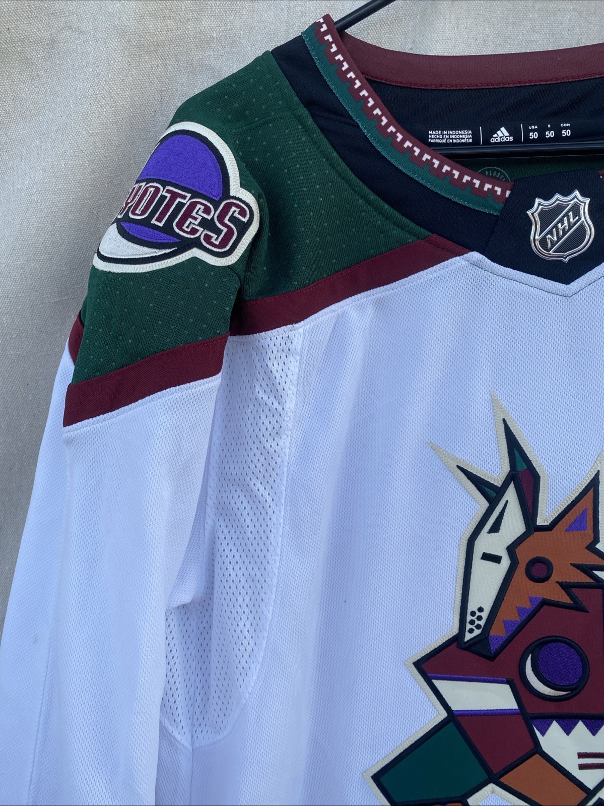 Arizona Coyotes Adidas Primegreen Away Kachina Jersey Size 50 Used ONCE w/ BOX