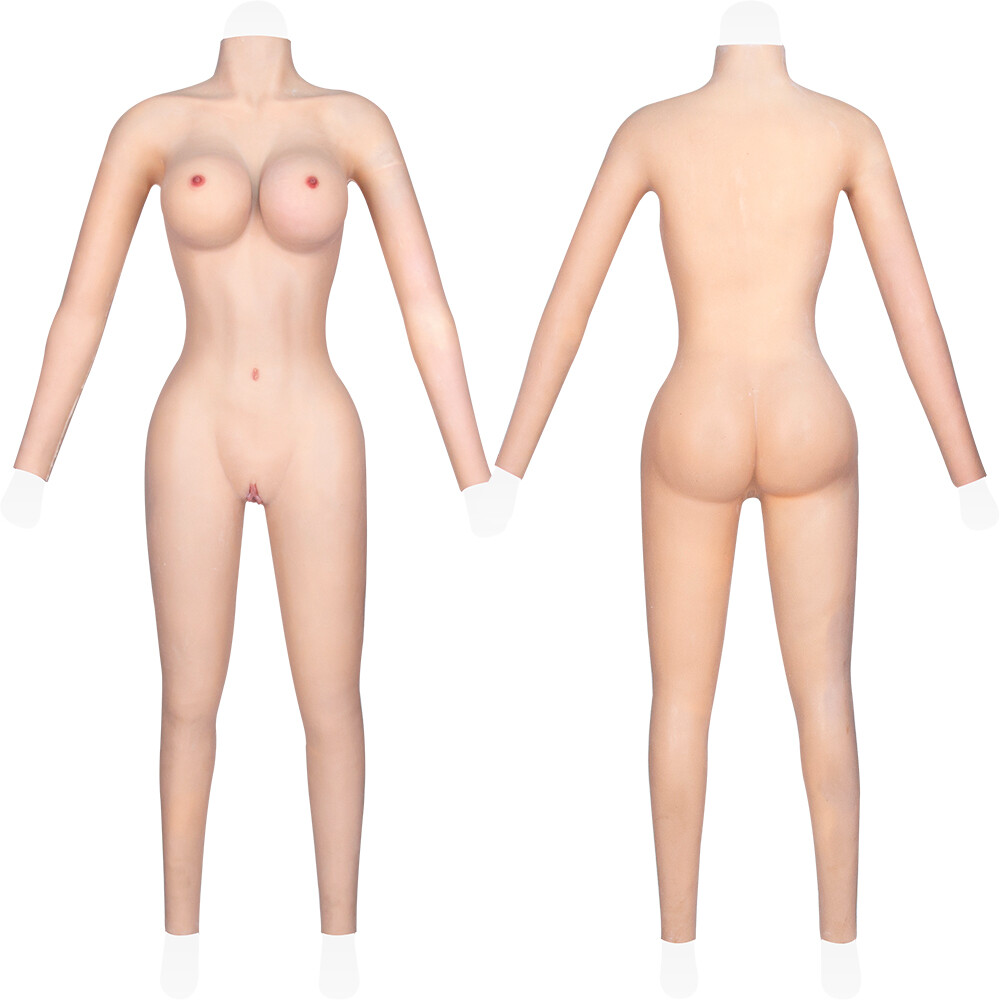 Silicone Bodysuit Breast Forms E Cup Fake Vagina Hip Shaping Female Body Suit