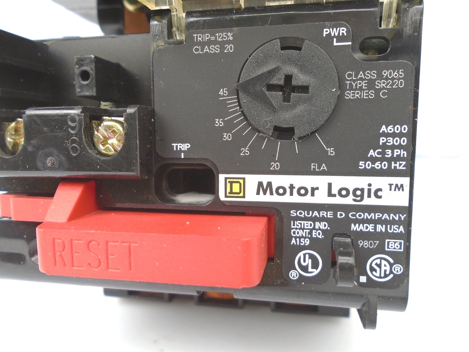 SQUARE-D 8536SDO1H20 Sz2 MOTOR STARTER LOGIC 10-25HP Coil 480V 45A New CONTACTS