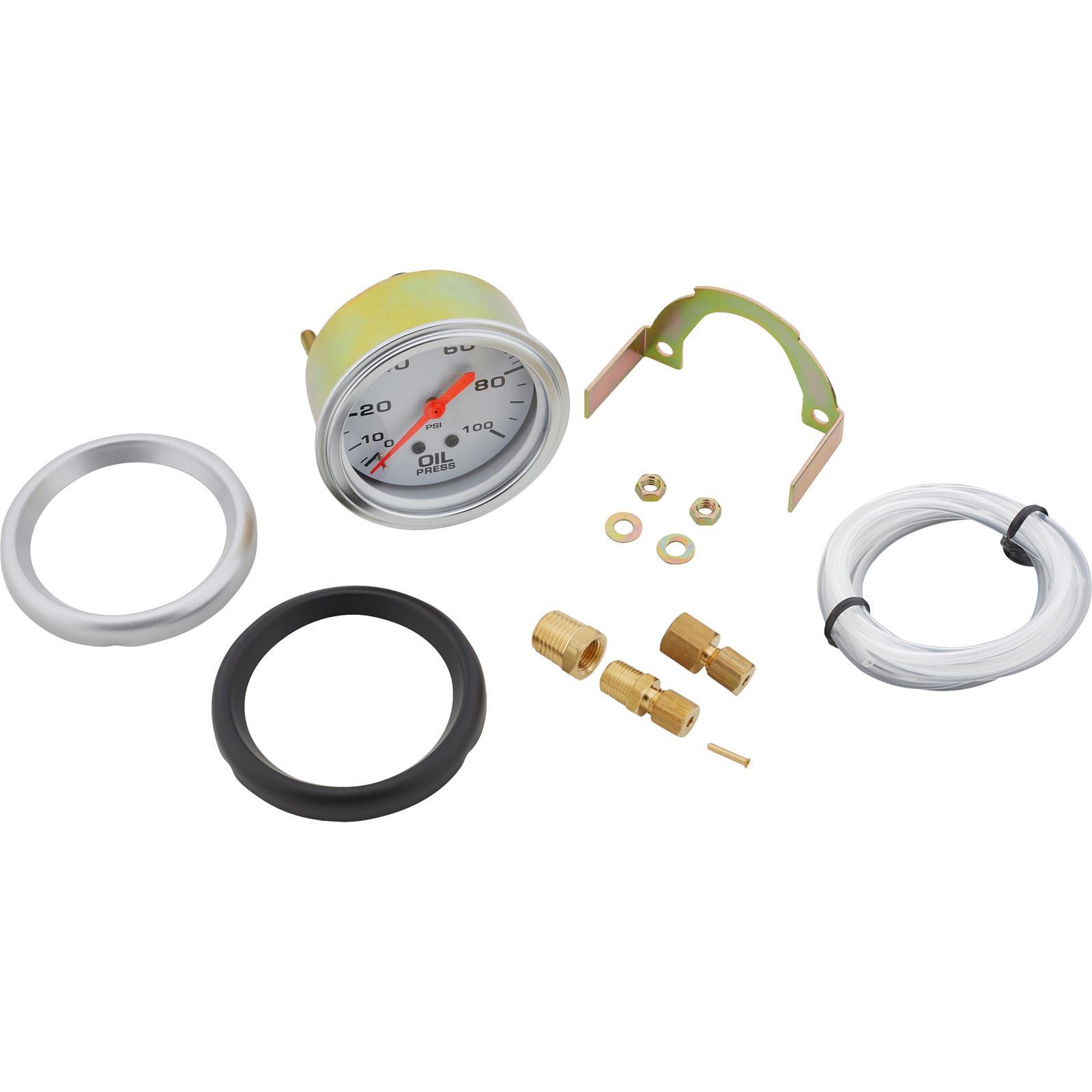 Speedway 2-5/8 Inch Oil Press and Water Temp Gauge Kit, Backlit White Face