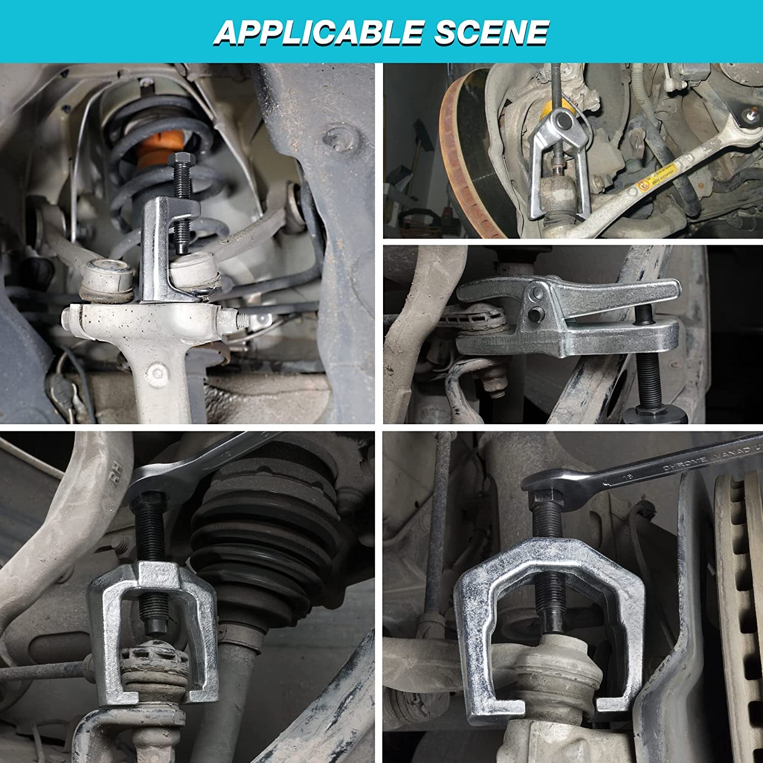 DURATECH Ball Joint Separator Pitman Arm Puller Tie Rod End 5PCS Tool Set w/Case