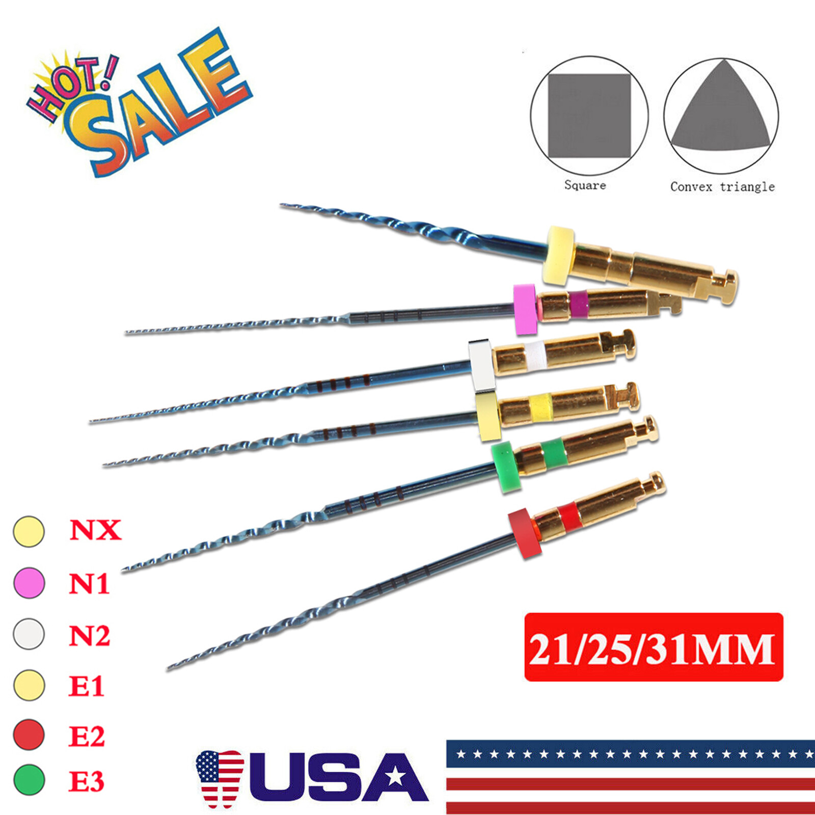 USA Dental NiTi Super Files Rotary Endodontic Endo Motor Root Canal 21/25/31MM